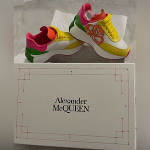 Alexander McQueen Colorful Sneakers with Yellow Laces